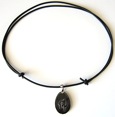 New Surfer Leather Necklace/Choker Hematite Buddha  