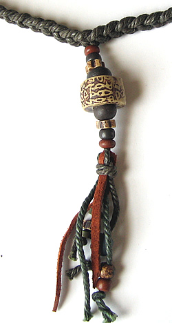 ZYAH Tribal Hemp+Clay Bead Tussle NecklaceTOGETHER  